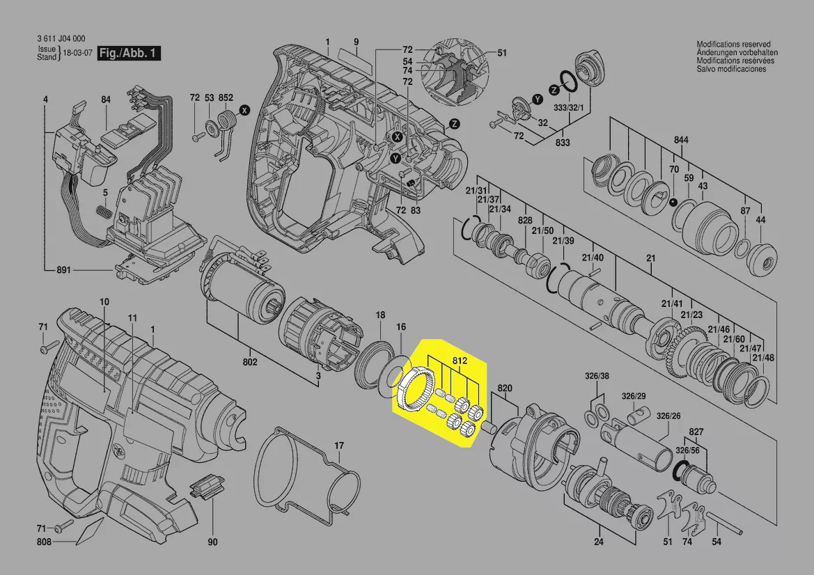 engrenage planétaire réf. 1 617 000 665 Bosch